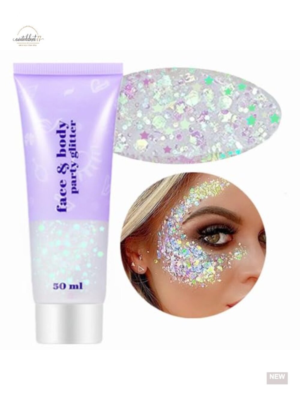 Holographic Body Glitter Gel Chunky Face Hair Festival Rave Makeup